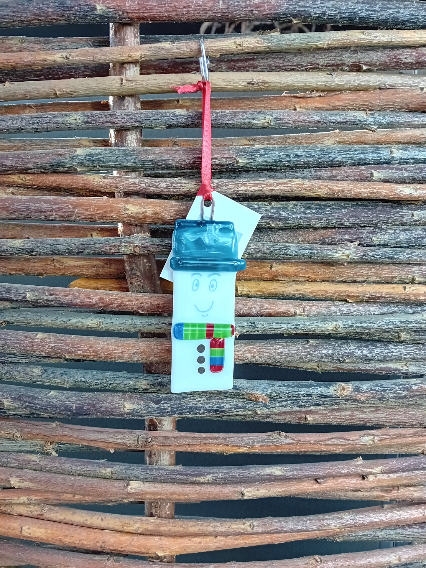 Glass Snowman Ornament