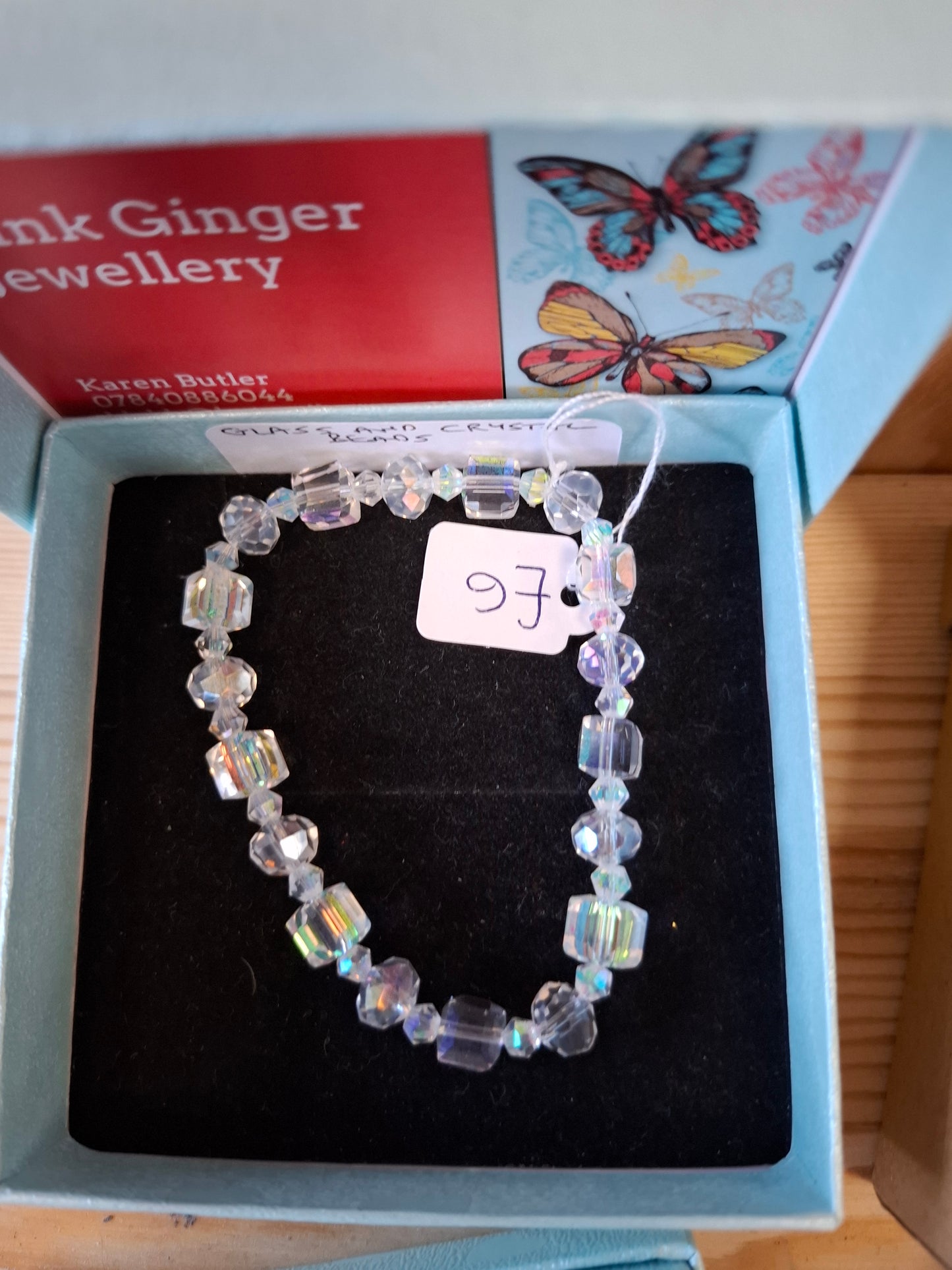 Clear Crystal & Glass Bead Bracelet