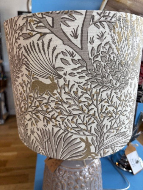 25cm Shade - Grey & Gold Hares