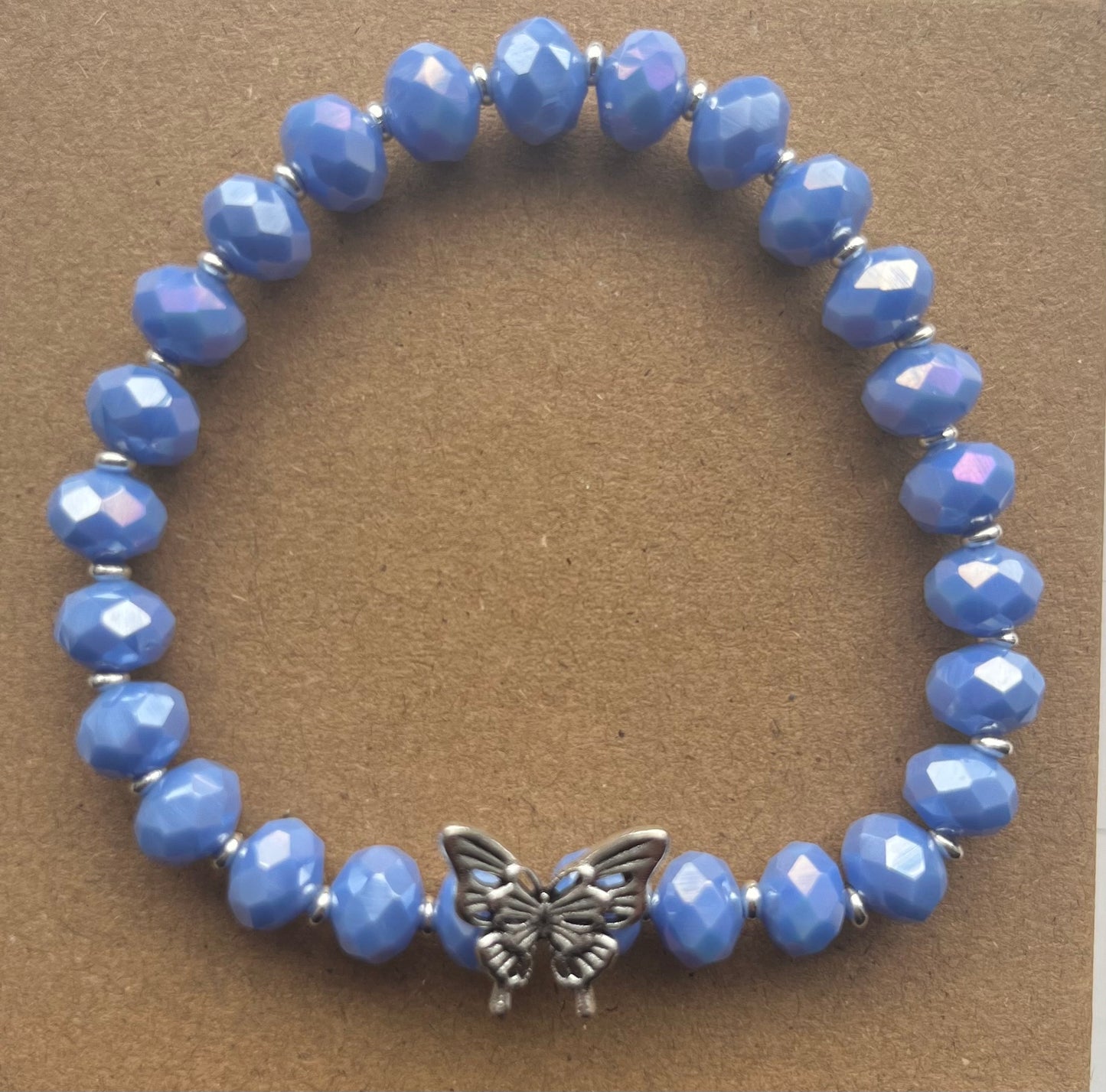 Lilac Butterfly Charm Bracelet