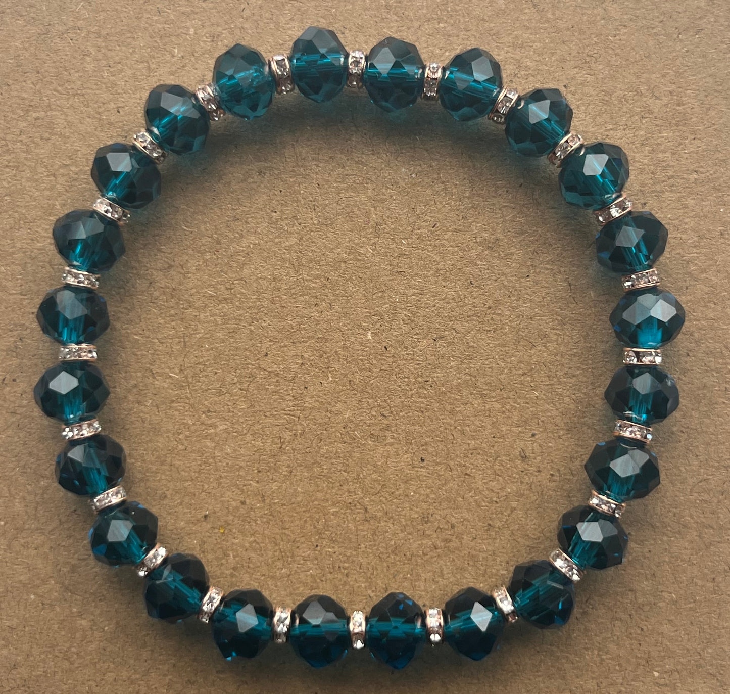 Dark Teal and Rose Gold Bracelet