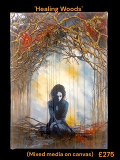 'Healing Woods' - Mixed Media Wall Art