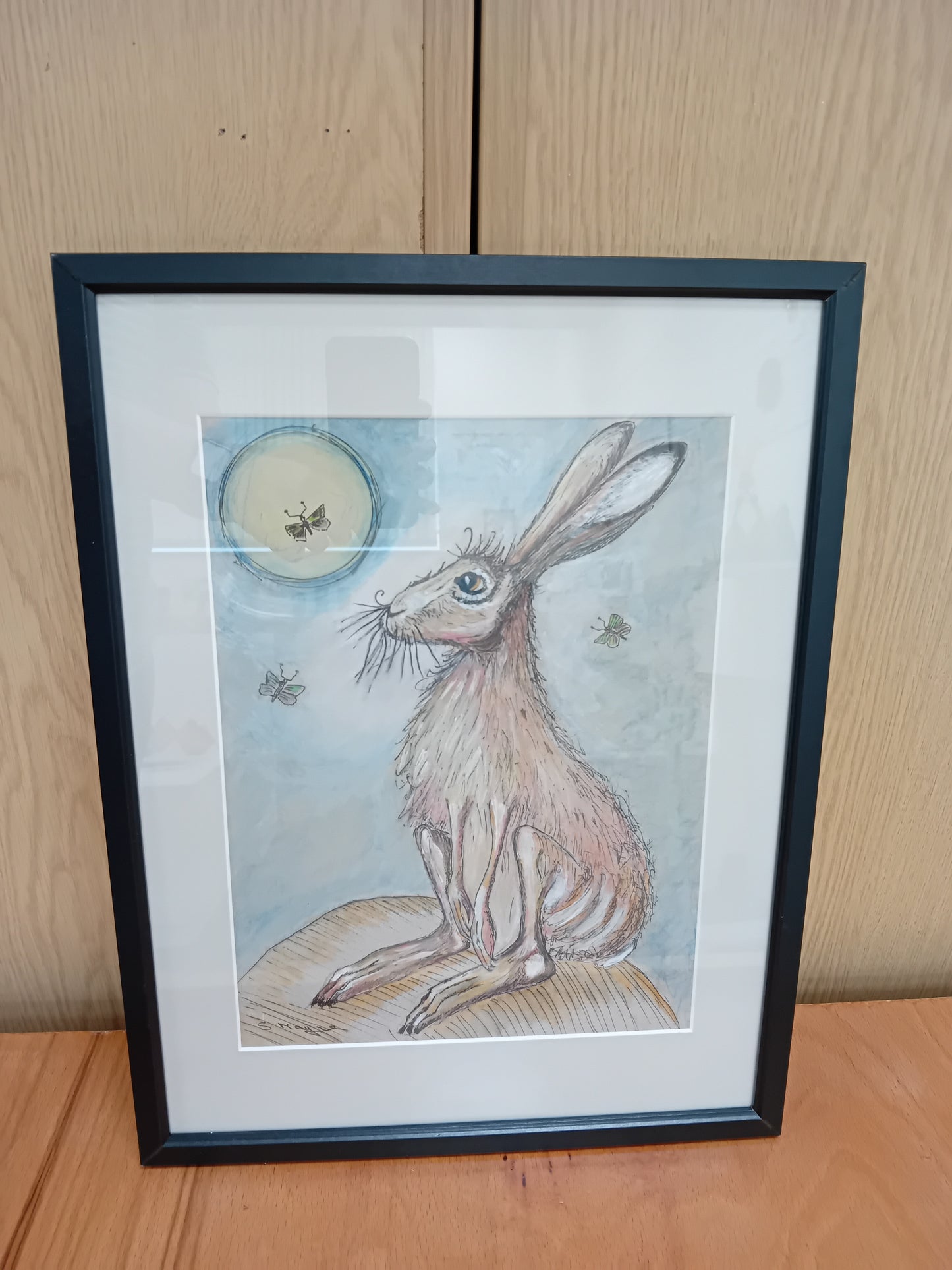 Hare Gazing at the Moon - Painting
