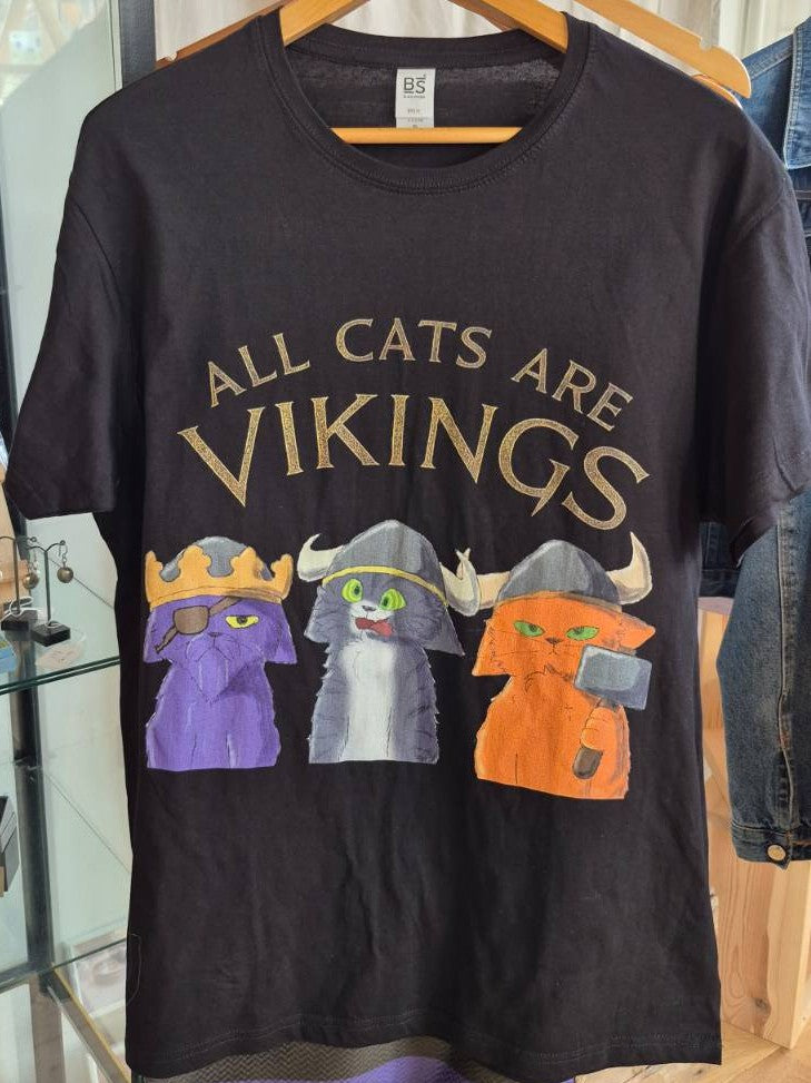 Preorder Only 'All cats are Vikings' Purple Tshirt
