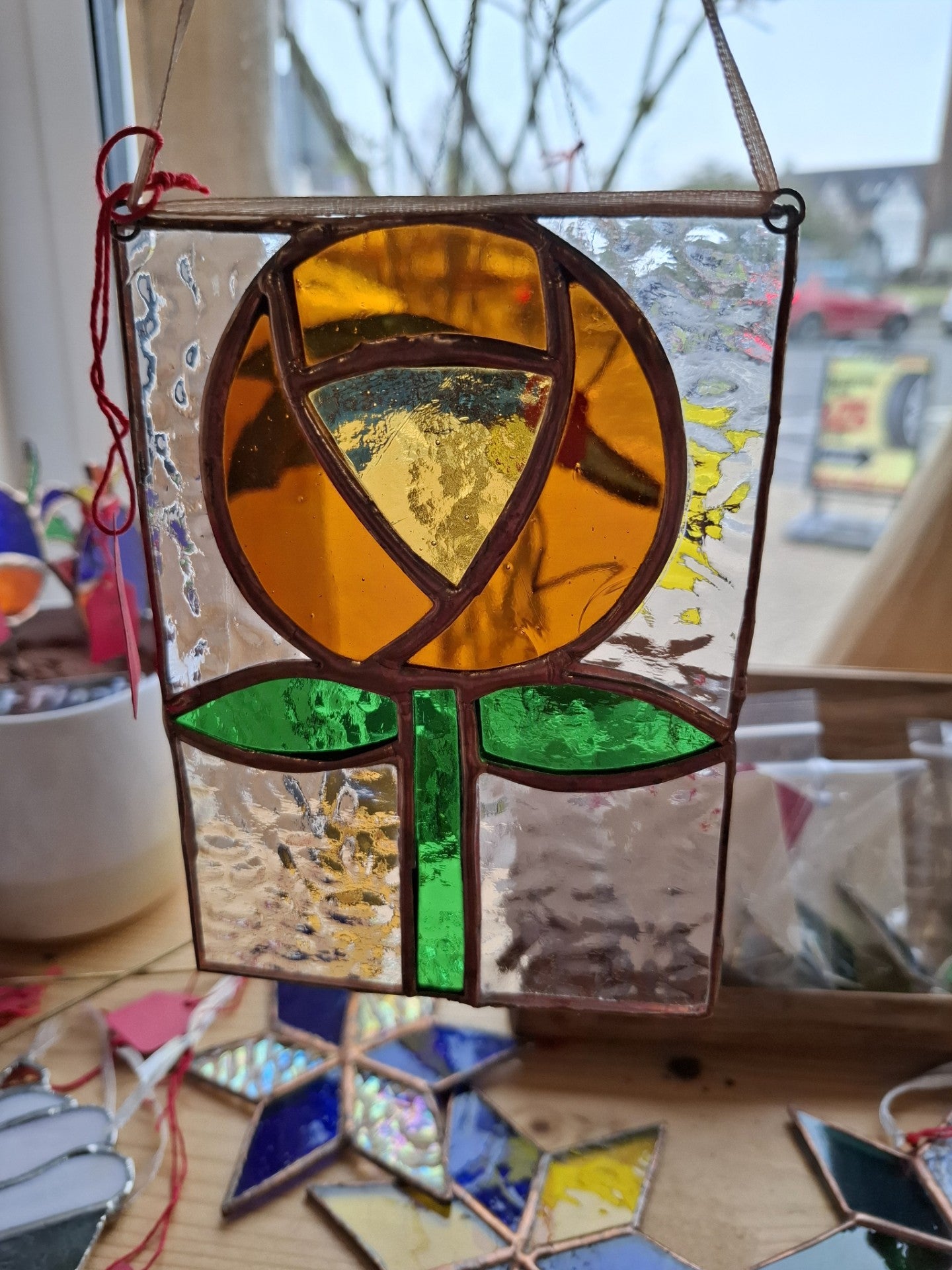 Stained Glass Macintosh Rose Panel