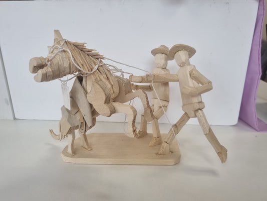 Restraining Horse - Wood Sculpture