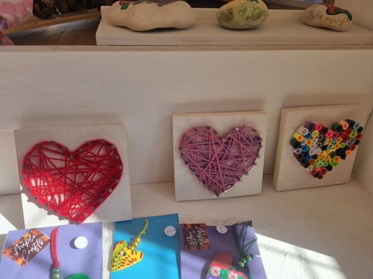 Wooden Plaque Hearts