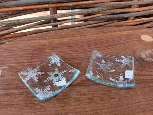 Snowflake Glass Trinket Dish