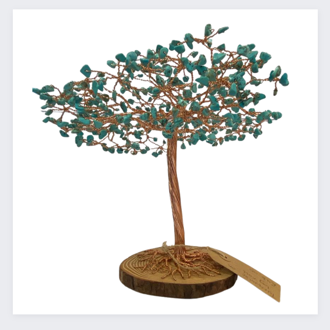 Wire tree with turquoise stones