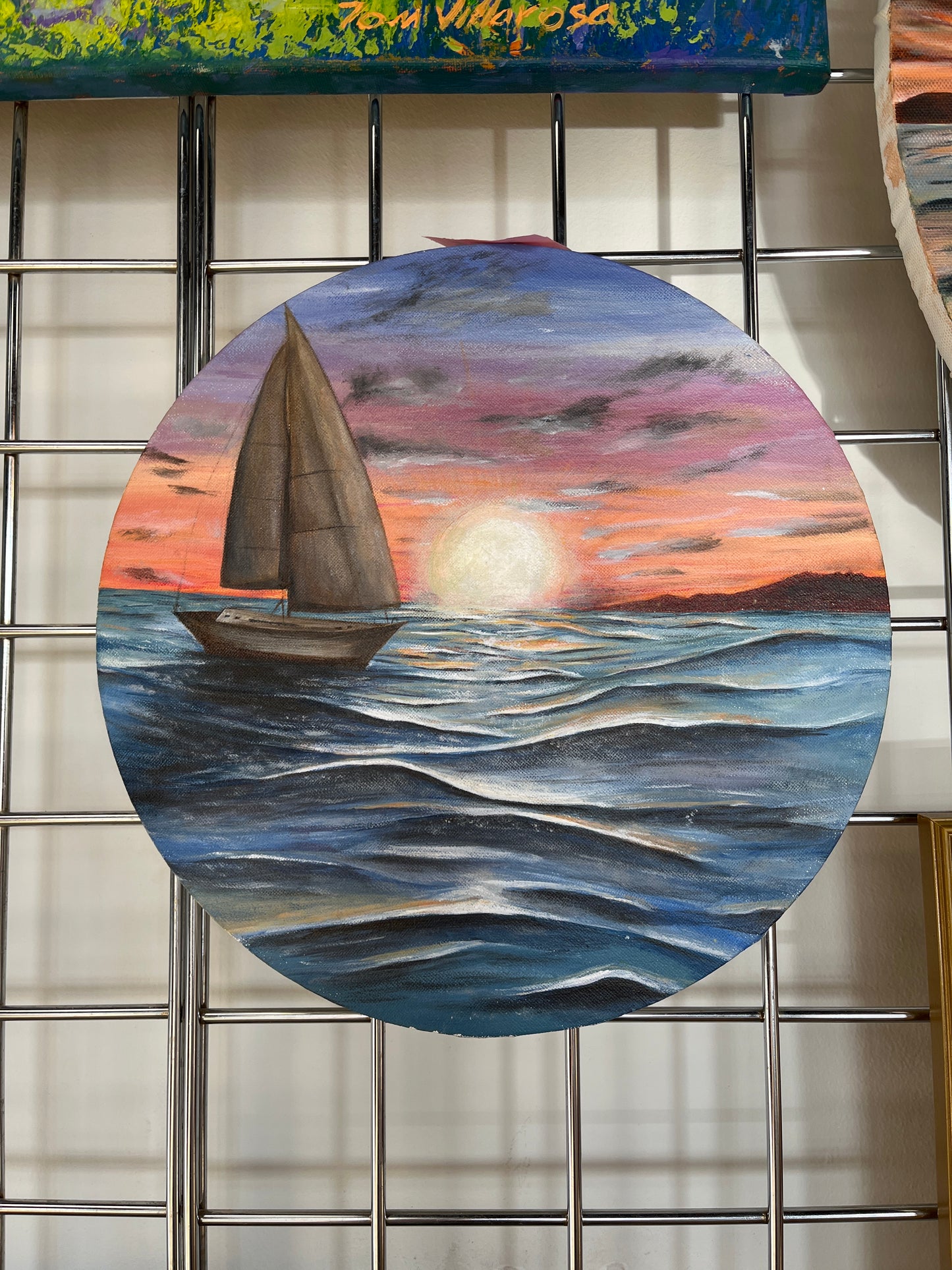 Sail Boat at Sunset - Primrose Blossom Art - 123