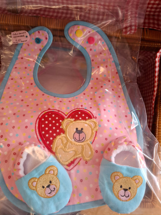 Bear Bib and Booties Set