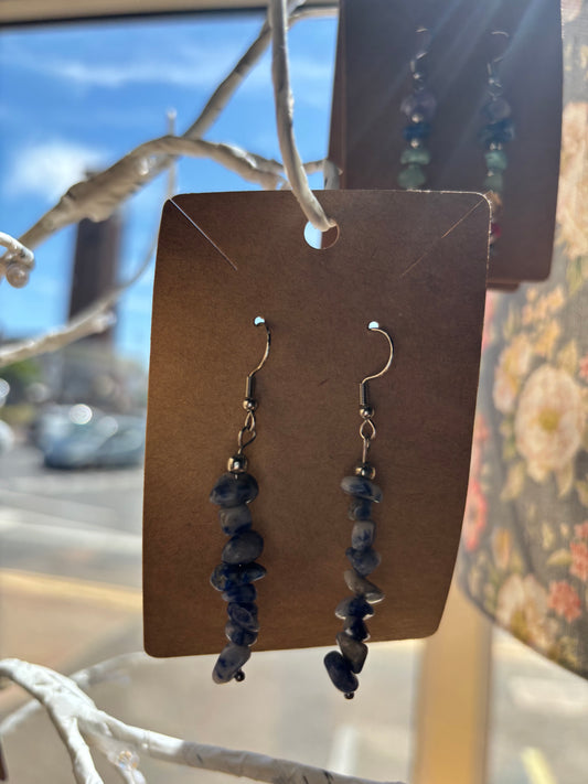 Mixed Crystal Earrings - Blue