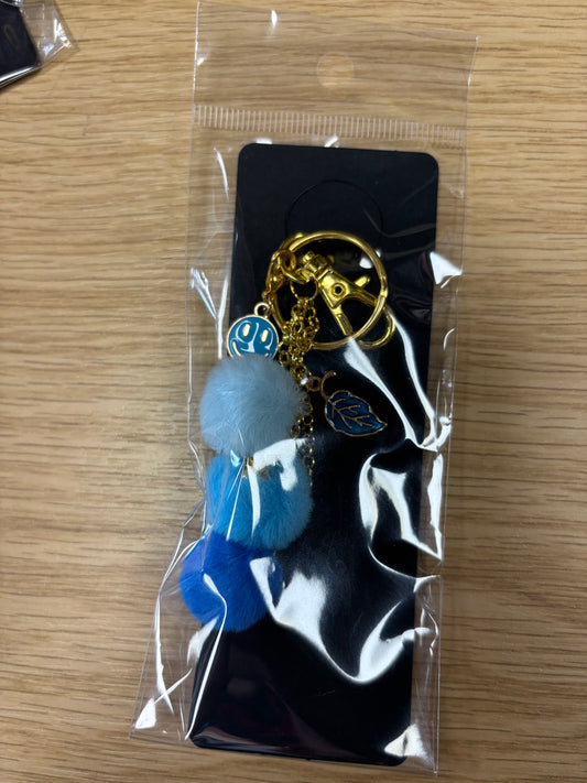 Blue Pom Pom - Keyring