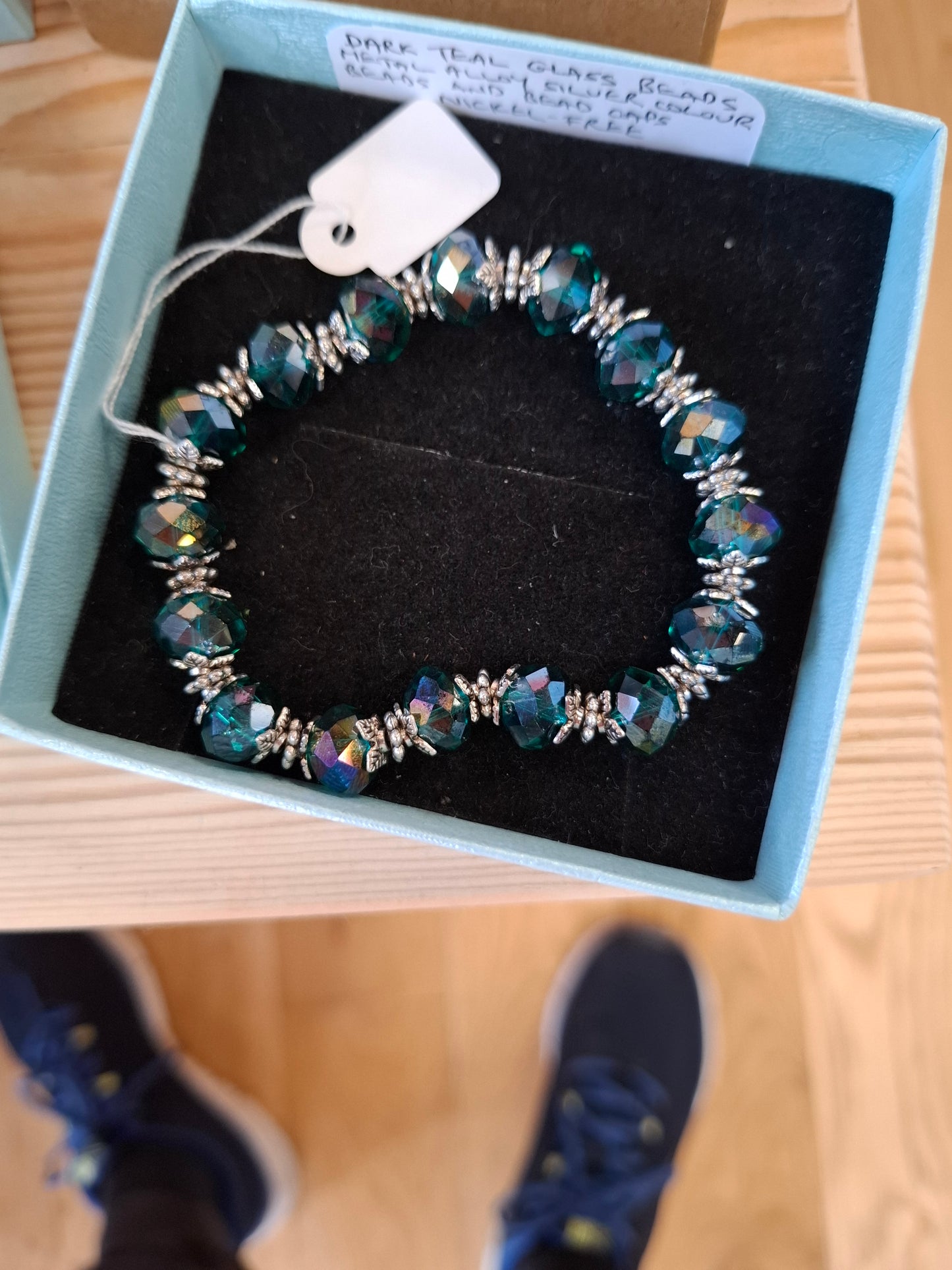 Dark Teal Glass Bracelet