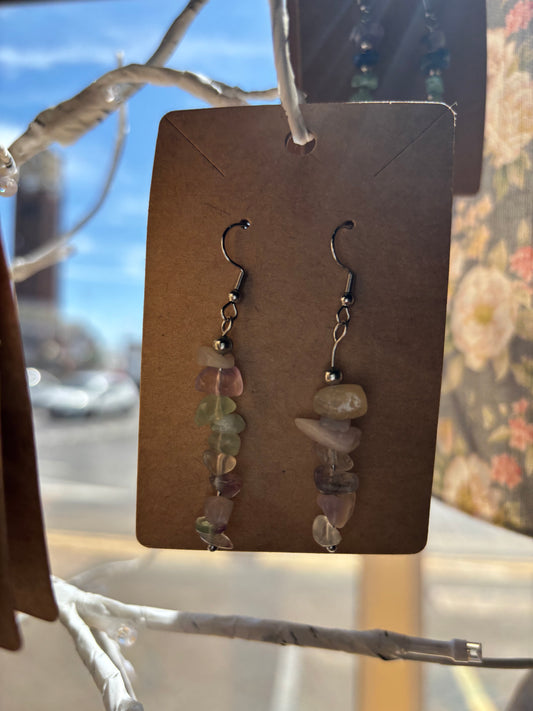 Mixed Crystal Earrings - Fluorite
