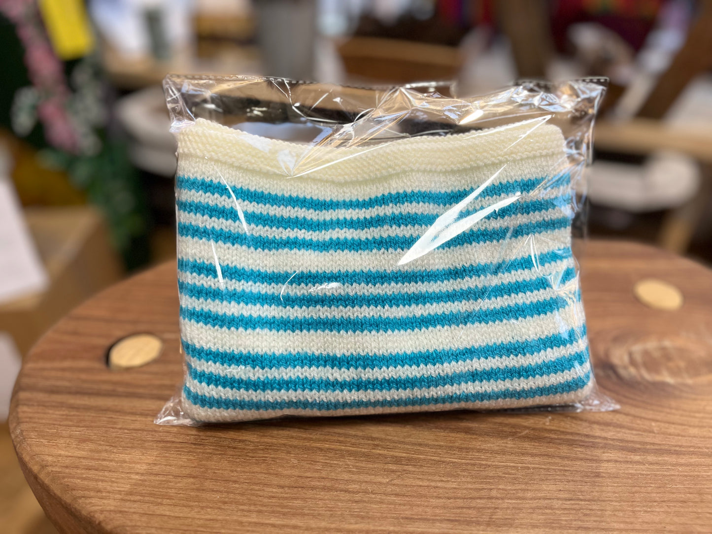 Aqua/White Striped Sweater (9-12 Months)