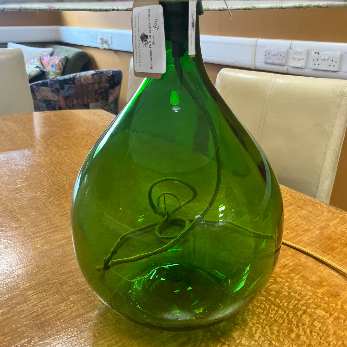 Green Glass Lamp Base