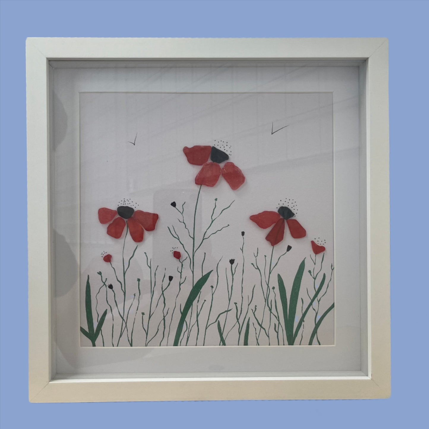 ‘Poppies’ - Sea Glass Art