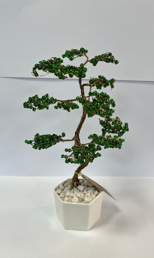 White Potted Wire Tree