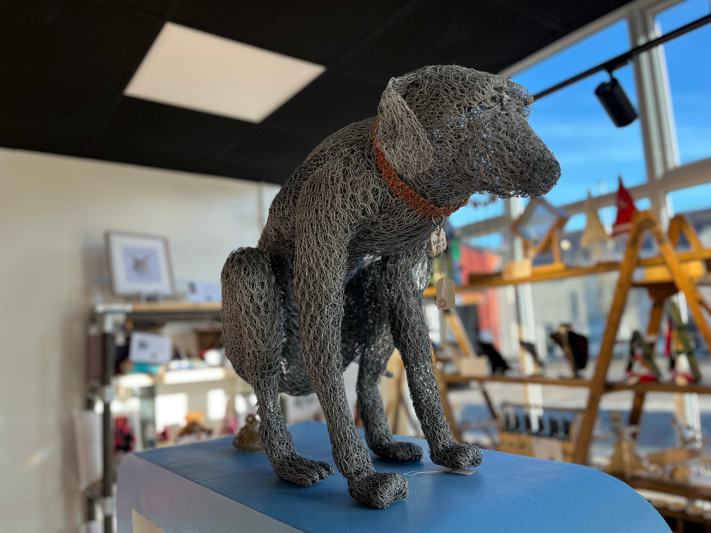 ‘Naughty Dog’ Wire Sculpture
