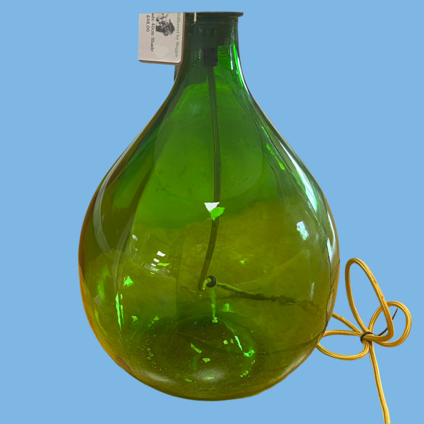 Green Glass Lamp Base