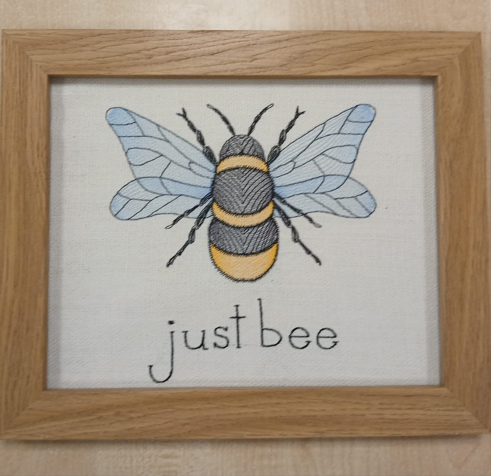 'Just Bee' Framed Embroidered Picture