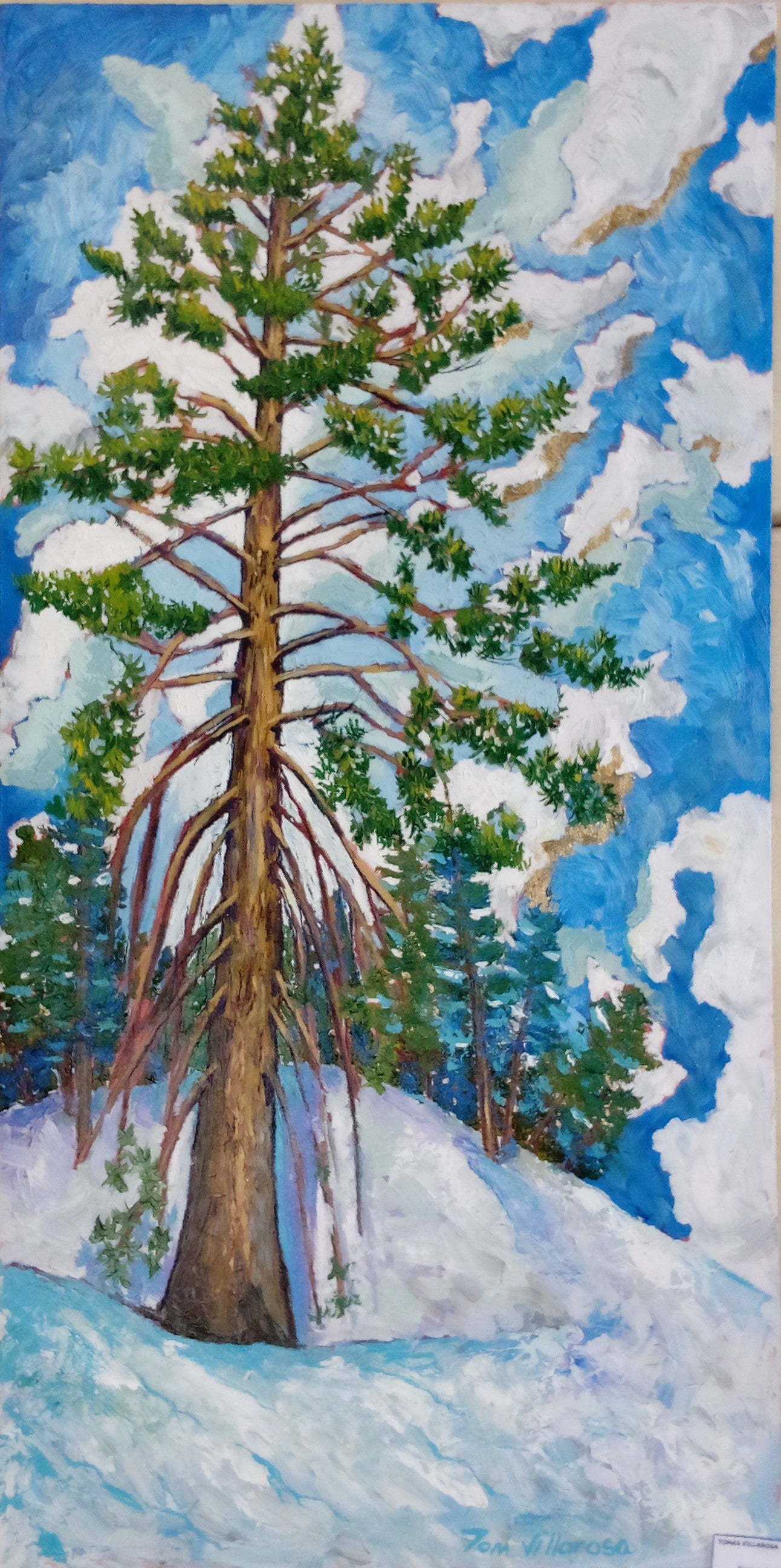 Pinetree by the Hill oil painting