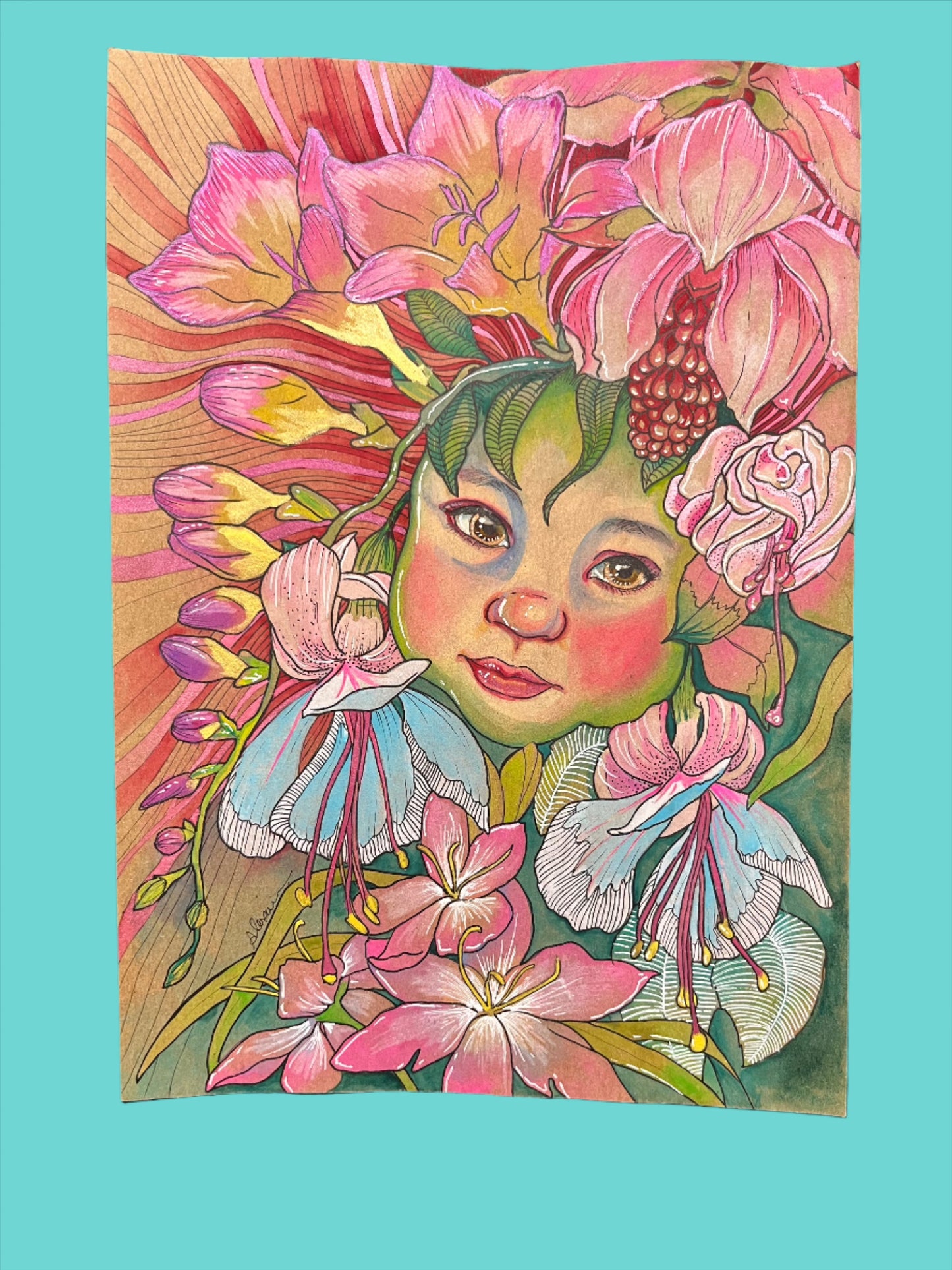 ‘Flower Cherub’ - Mixed Media