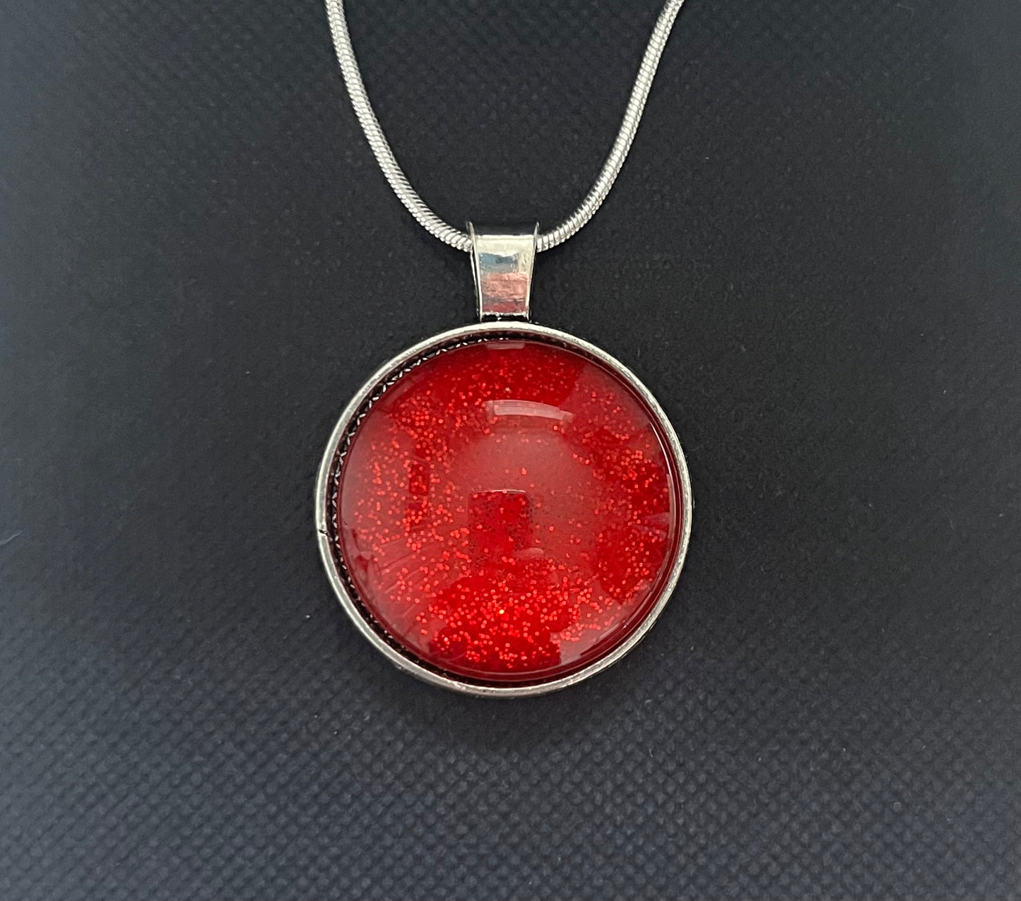 Round Red Sparkle Necklace