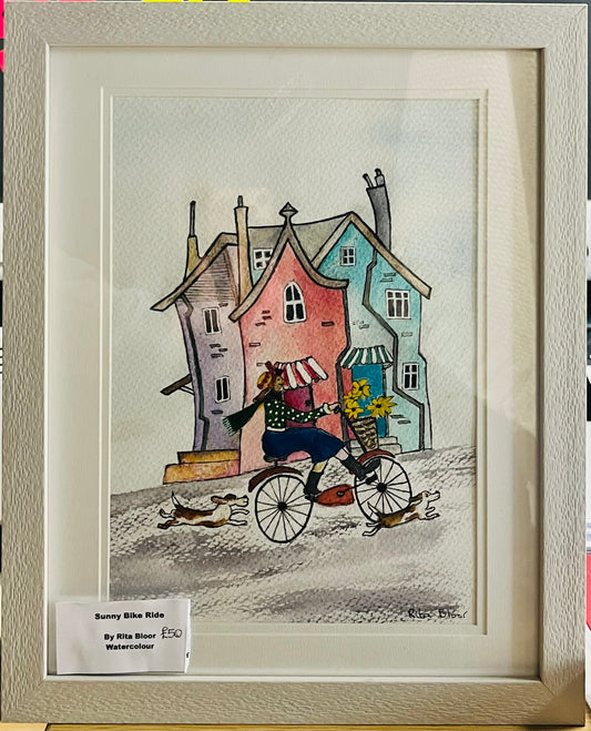 'Sunny Bike Ride' - Watercolour