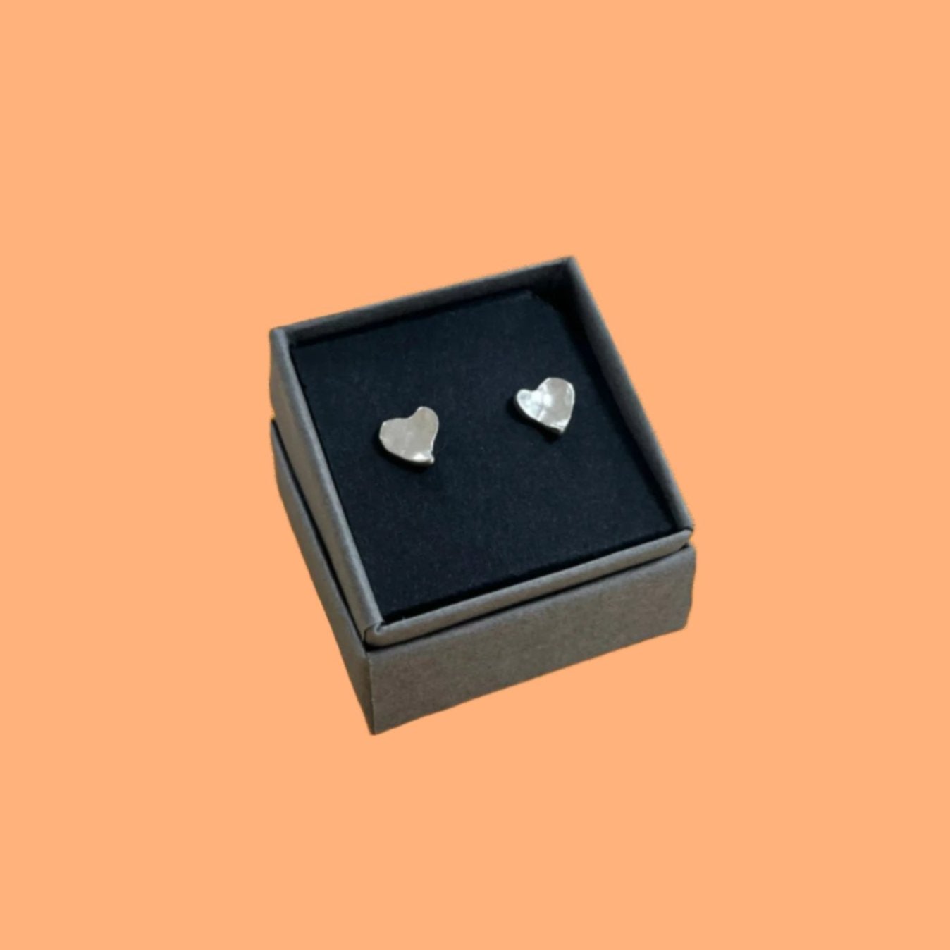 Hammered Heart Studs