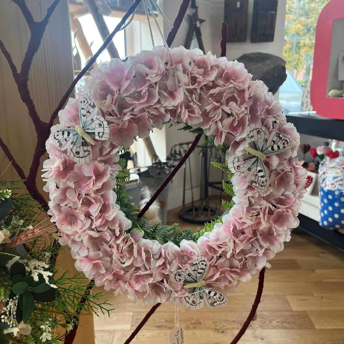 Pink Butterfly Wreath