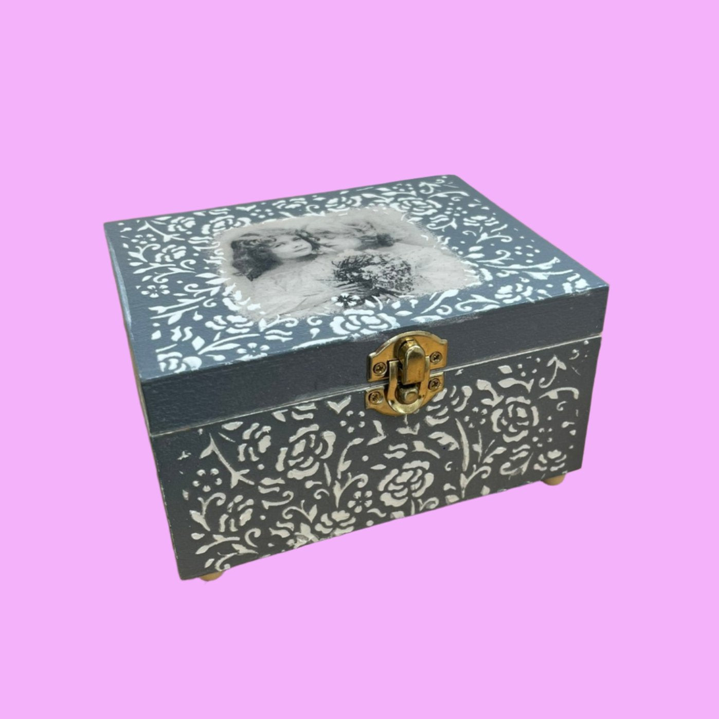 Decorated Jewellery Box with Mirror