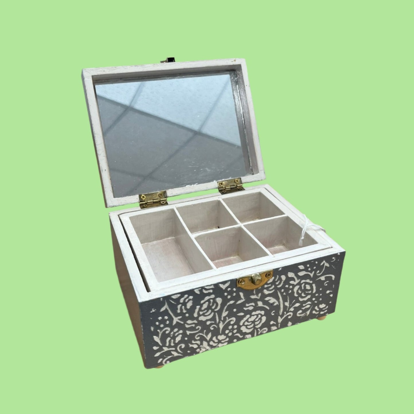 Decorated Jewellery Box with Mirror