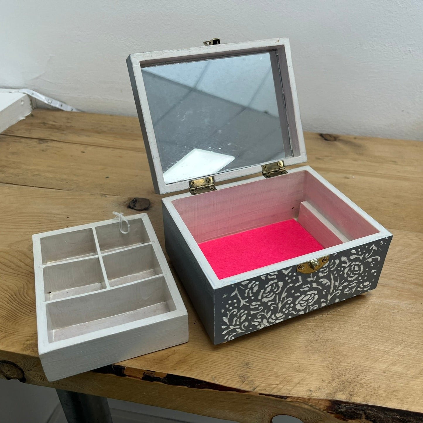 Decorated Jewellery Box with Mirror