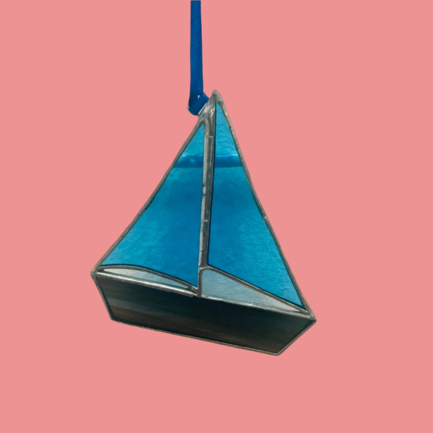 Stained Glass Hanging Boat