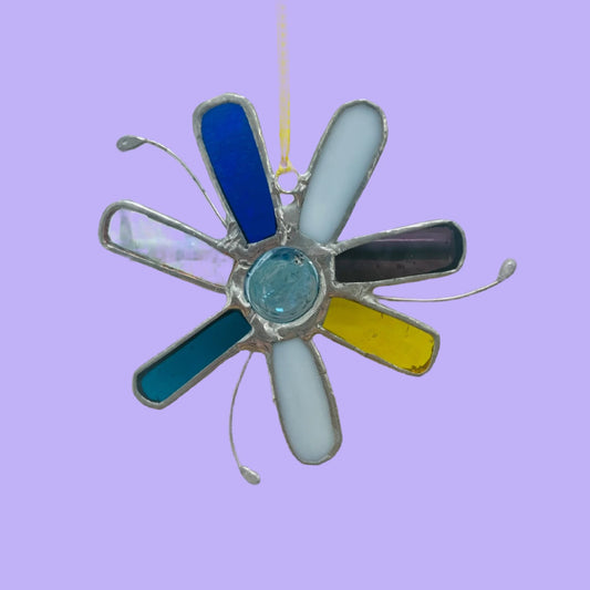 Stained Glass Hanging Flower