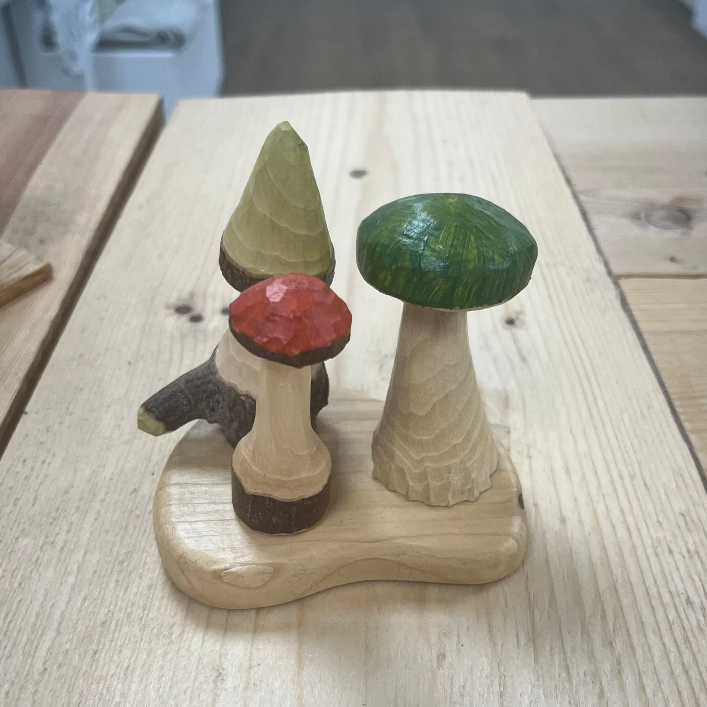 Set of 3 Wooden Toadstools