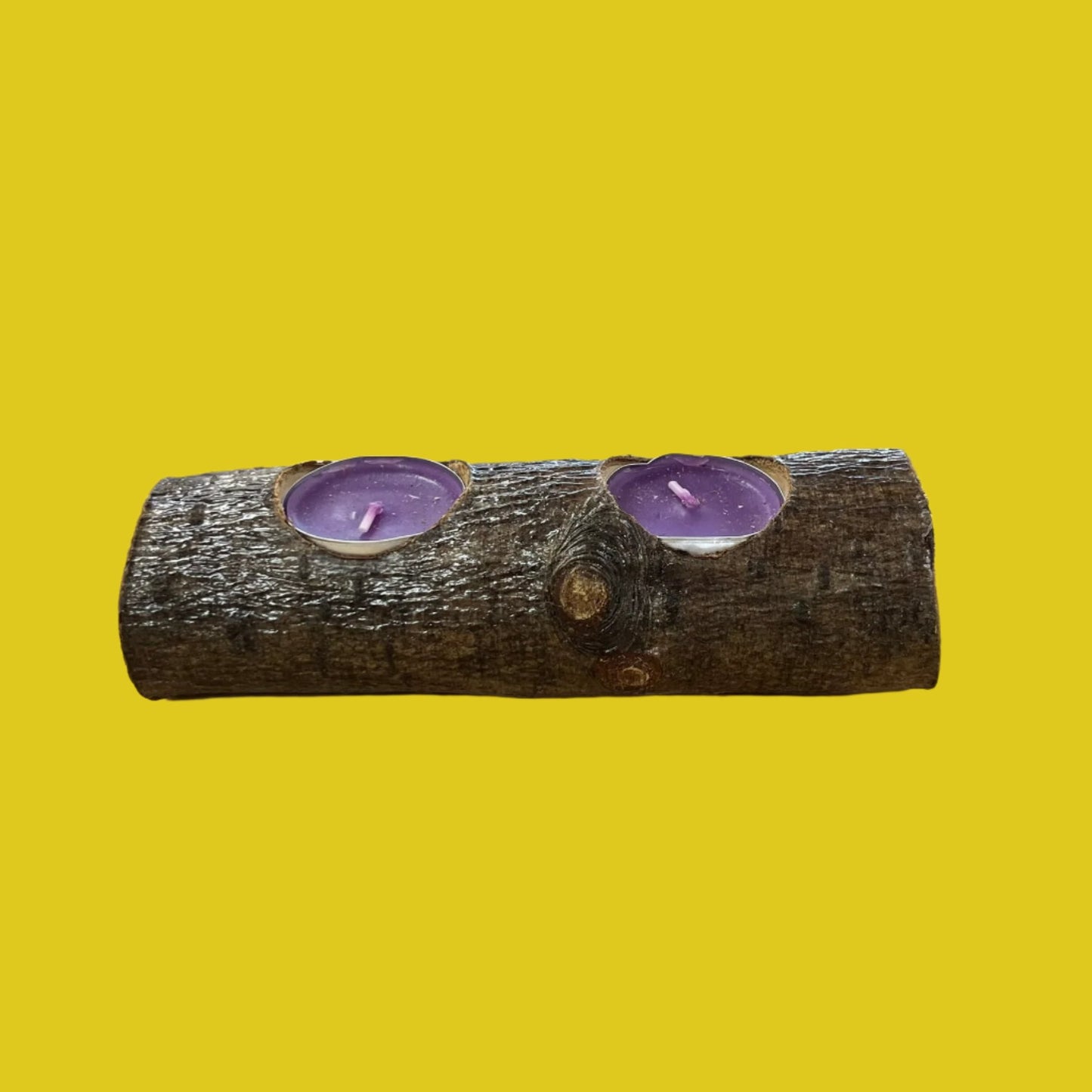 Log Tea Light Holder