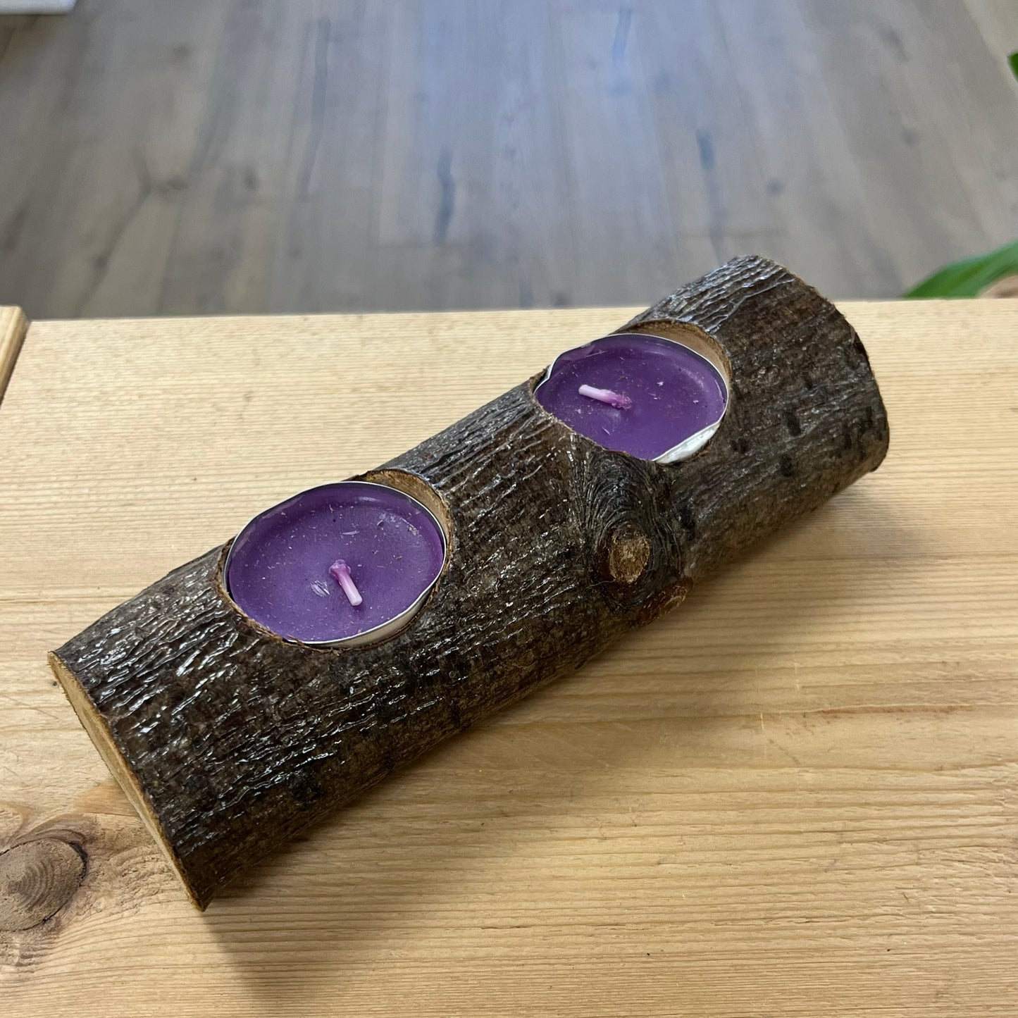 Log Tea Light Holder