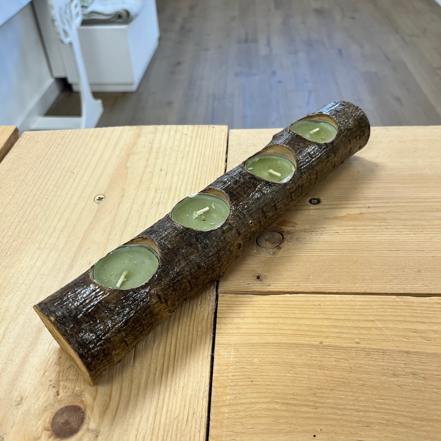 Log Tea Light Holder