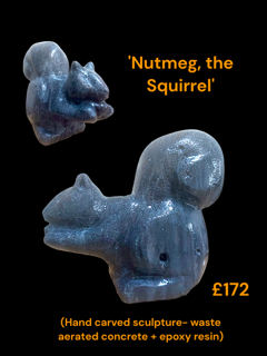 'Nutmeg, the Squirrel' - Aerated Concrete Sculpture