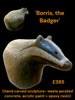 'Borris the Badger' - Aerated Concrete Sculpture