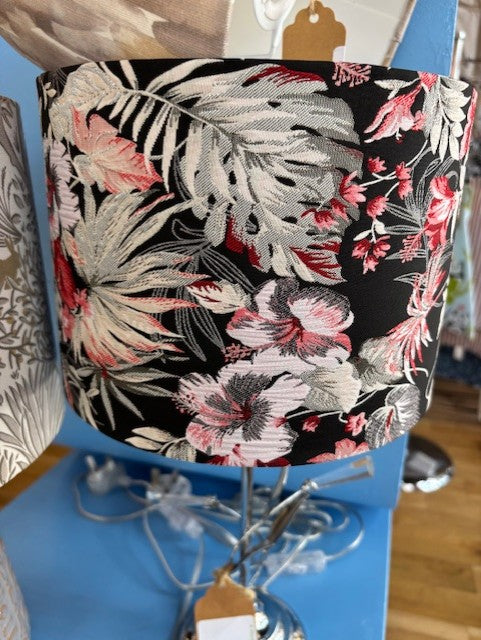 25cm Black/Pink Floral Shade