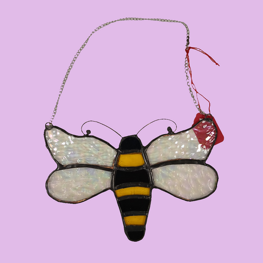 Stained Glass Hanging Bee