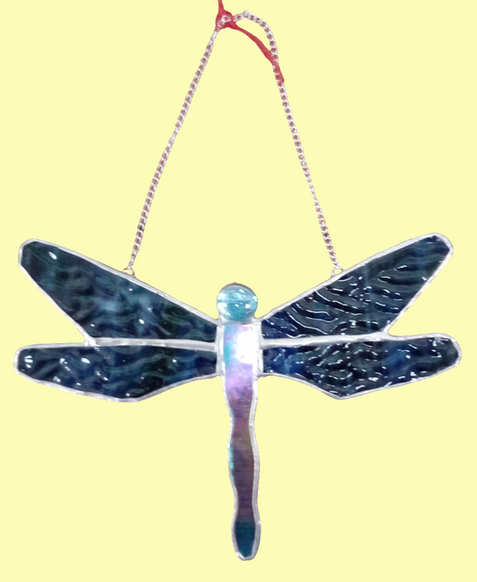 Stained Glass Hanging Dragonfly