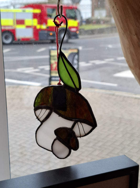 Stained Glass Hanging Mushroom