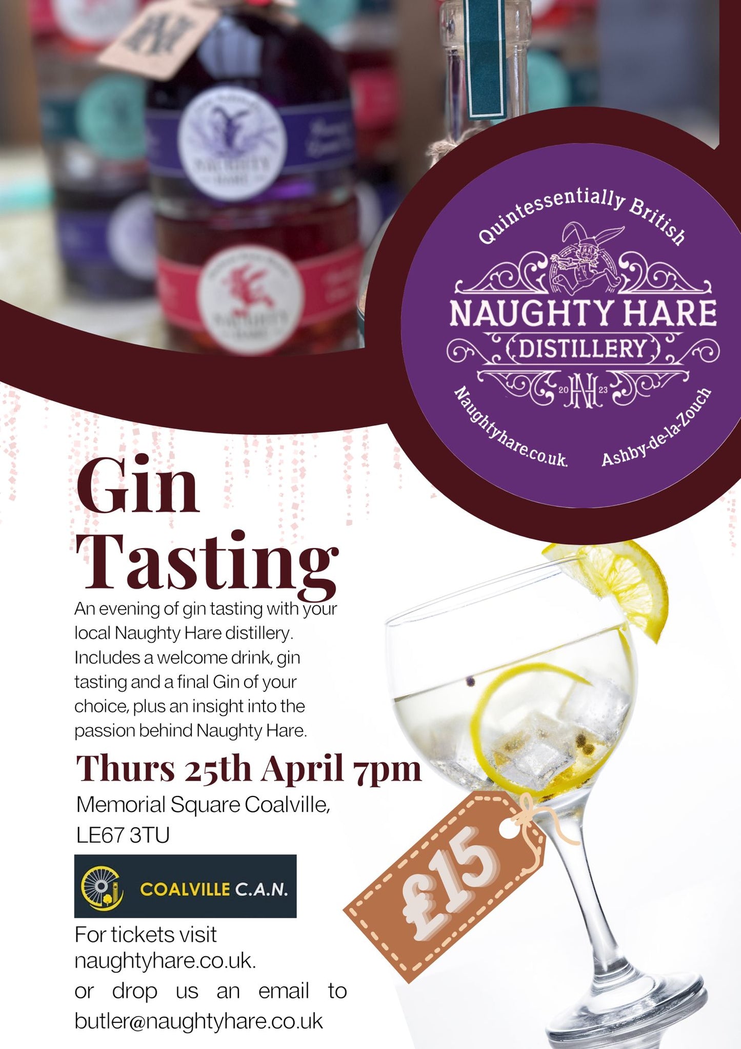 Gin Tasting with Naughty Hare Distillery