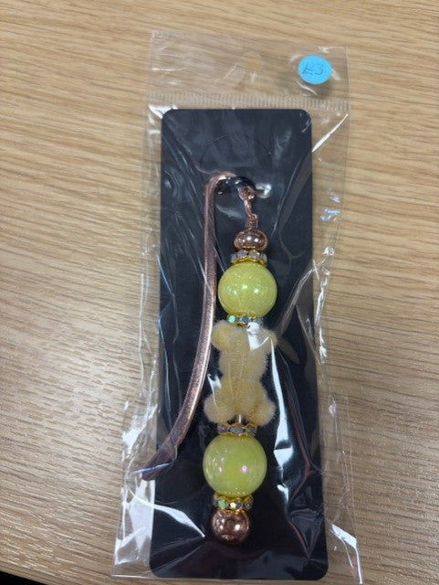 Yellow Beads & Bear - Bookmark